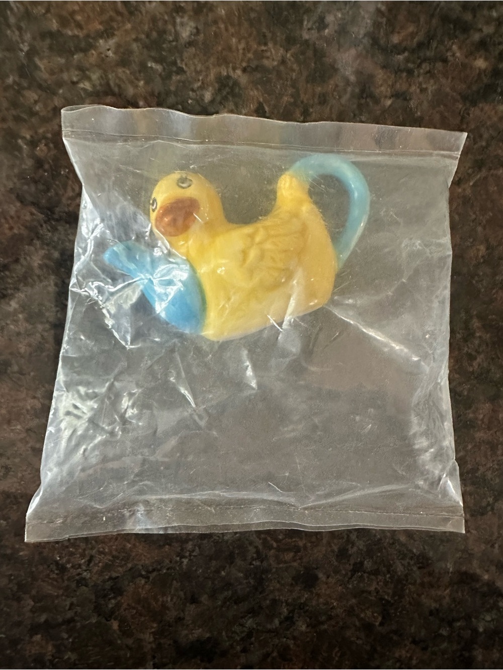 Red Rose Tea Yellow Duck-Shaped Teapot Figurine